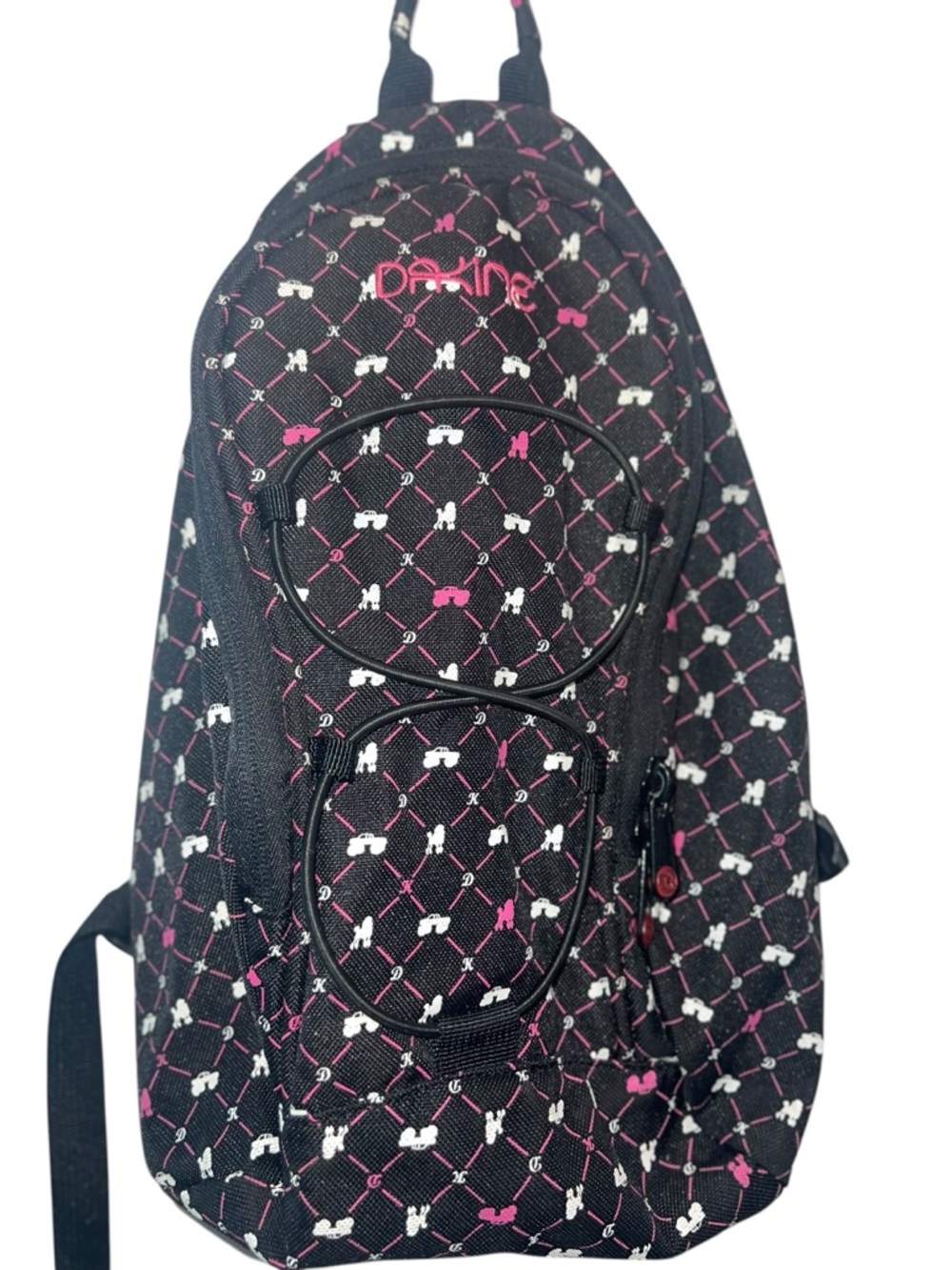 Dakine Mini Backpack Black Pink Monster Truck & Poodle Print | Y2K - Picture 3 of 9